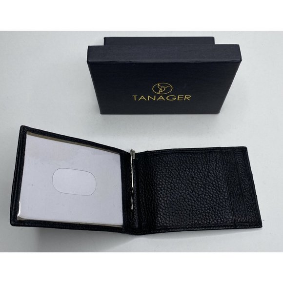 Tanager USA Mens Leather Wallet Black RFID Front Pocket Money Clip W/ Gift Box - Picture 4 of 4